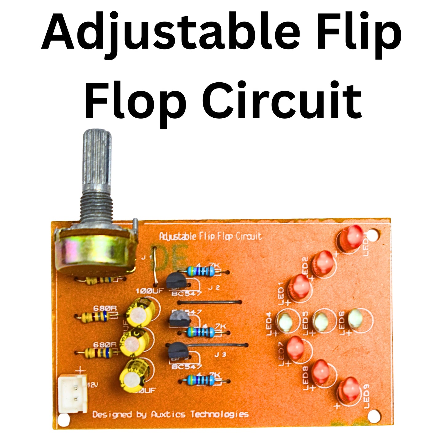 Adjustable Flip Flop Circuit PCB using BC547 Transistors