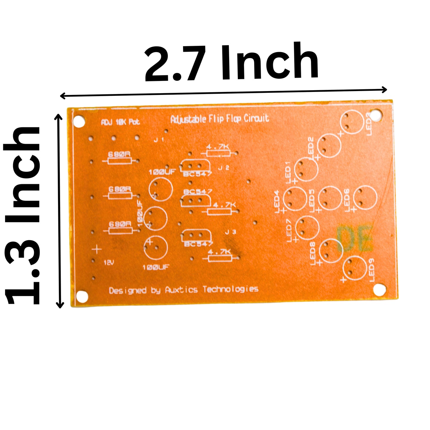 Adjustable Flip Flop Circuit PCB using BC547 Transistors