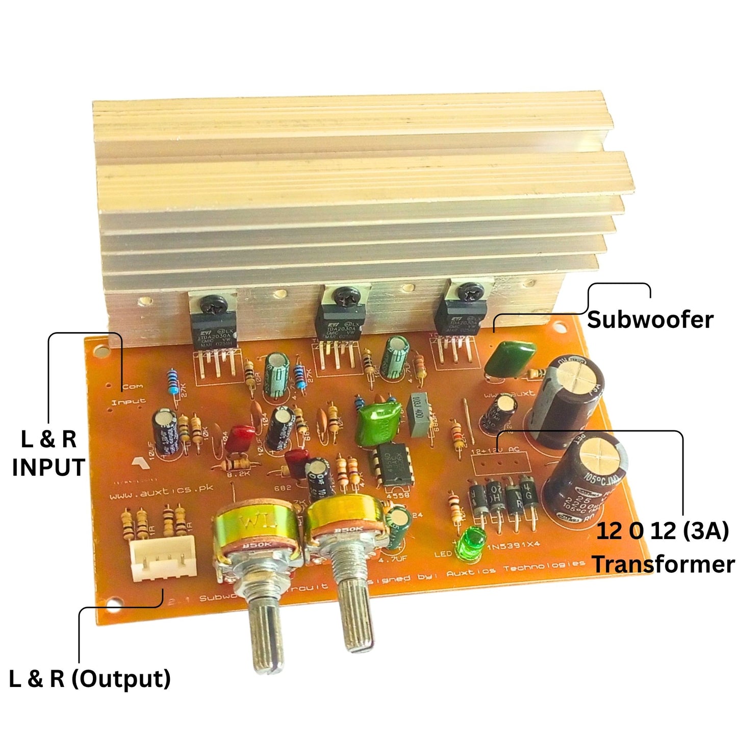 TDA2030A 2.1 Channel Subwoofer Amplifier Board
